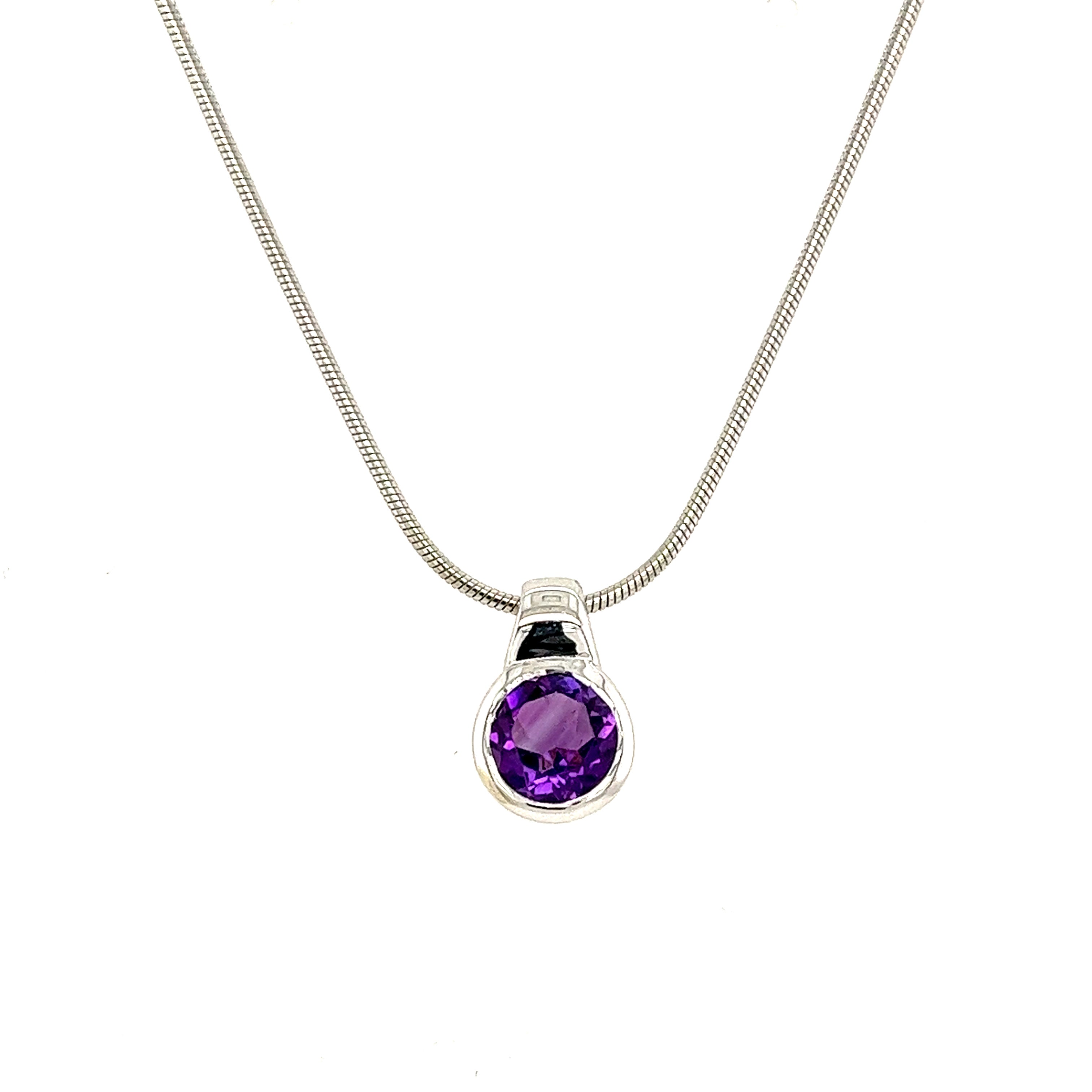 Sterling Silver Amethyst Pendant - Joryel Vera