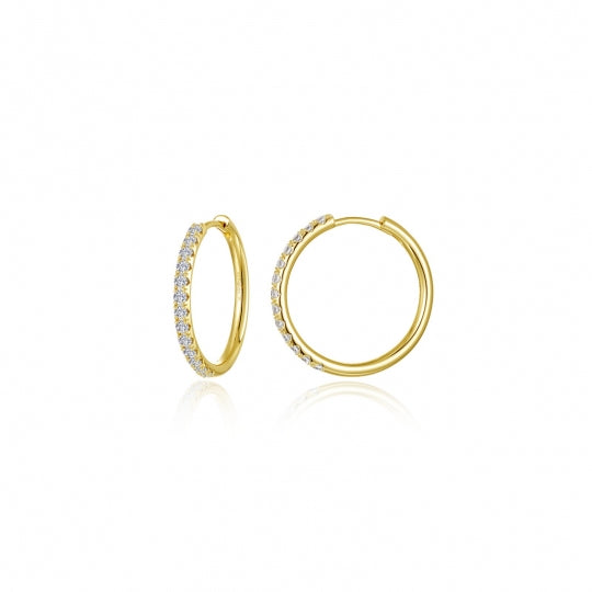 Gold Plated CZ Hoop Earrings