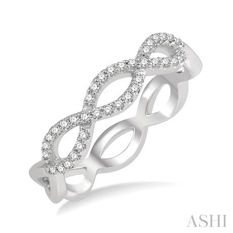 14k White Gold Twist Diamond Fashion Ring